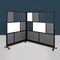 Luxor Workflow Modular Wall Bundle with 2 Walls Hinge and Casters, 70'' x 70'' and 53'' x 70'', Black MW-FWCGHCB2 - alternate 3